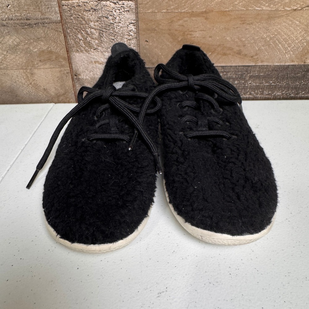 Allbirds Shoes Womens 7 Black Sherpa Fluffy ZQ Sneakers Merino Wool Runner